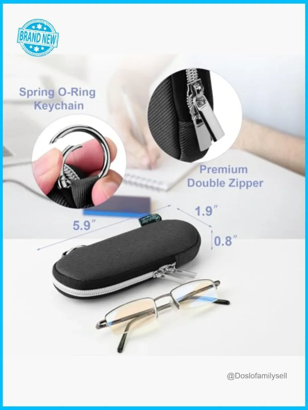 Stylish Soft Glasses Case Portable Pouch with Keychain Travel Accessory